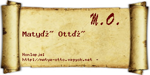 Matyé Ottó névjegykártya