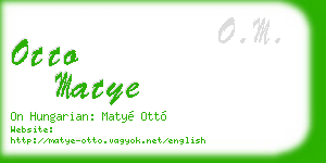 otto matye business card